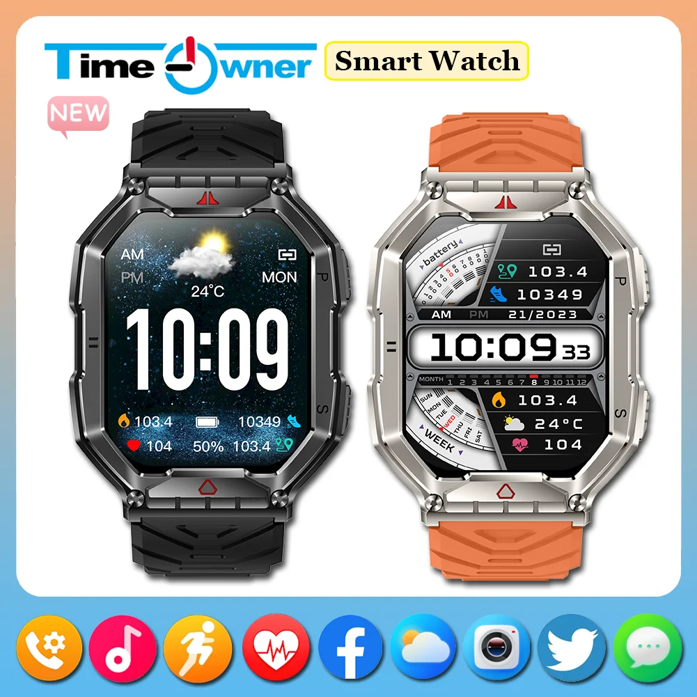 Time Owner 2025 Smart Watch Men 2.1”TFT Outdoor Fitness Tracker Sport Wrist Waterproof Smartwatch For Android IOS Bluetooth Call
Time Owner 2025 Smart Watch Men 2.1”TFT Outdoor Fitness Tracker Sport Wrist Waterproof Smartwatch For Android IOS Bluetooth Call