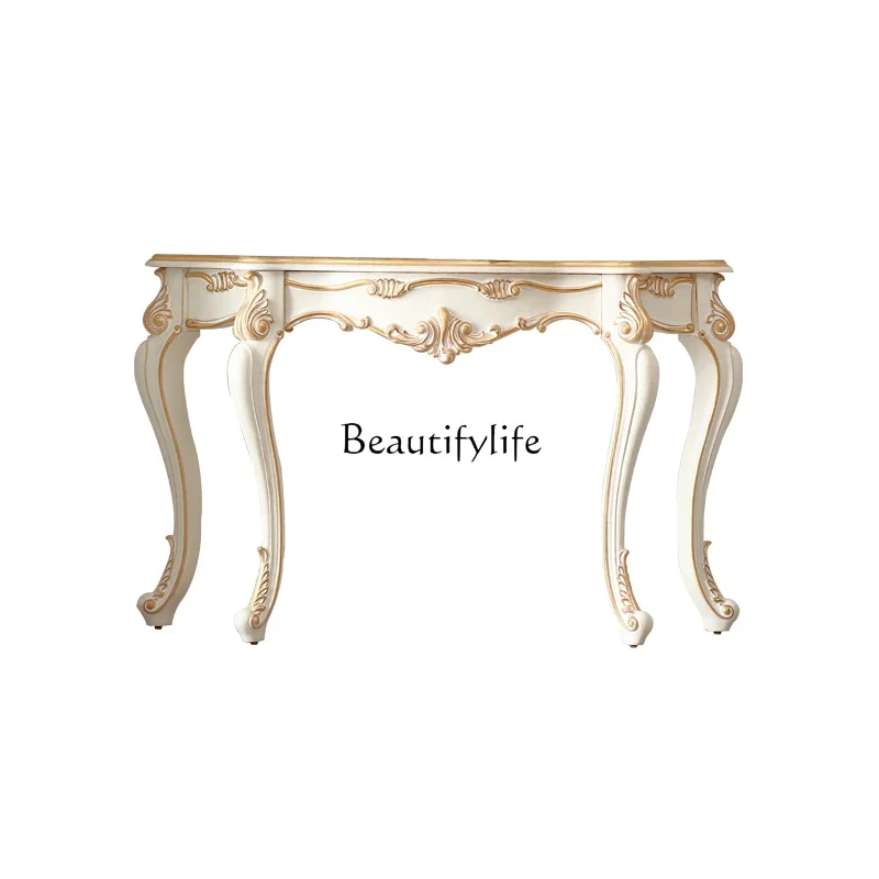 46French light luxury home solid wood European villa large flat floor entrance door against the wall entrance table
46French light luxury home solid wood European villa large flat floor entrance door against the wall entrance table