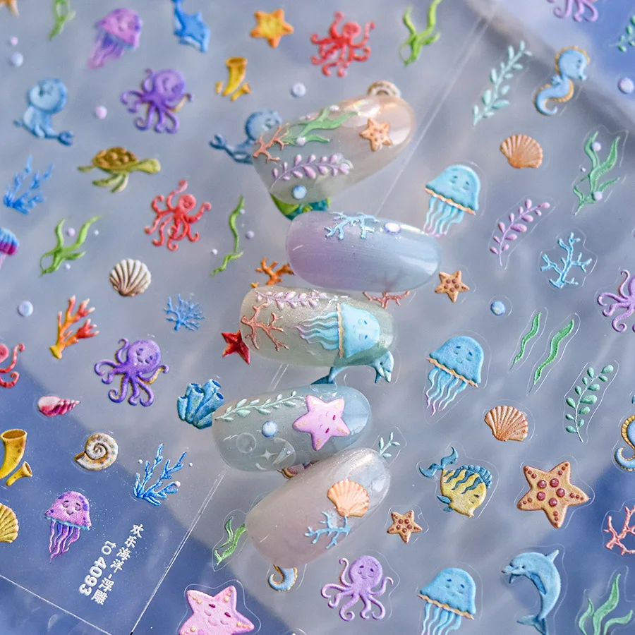 1pcs 5D Summer Sea Shell Starfish Nail Sticker Colorful Ocean Worlds Embossed Nails Art Stickers Decals Decoration DIY Accessory
1pcs 5D Summer Sea Shell Starfish Nail Sticker Colorful Ocean Worlds Embossed Nails Art Stickers Decals Decoration DIY Accessory