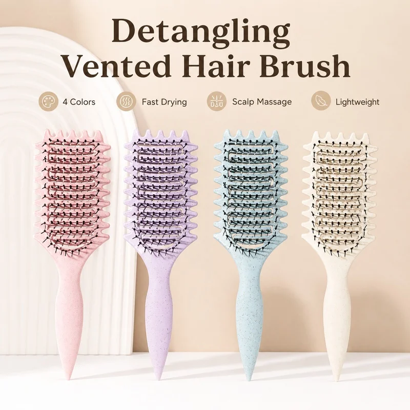 Vented Detangling Hair Brush for Wet Dry Hair, Fast Drying Scalp Massage Comb, Lightweight Styling Brush for Curly Thick Fine Hair, Women Men Hair Care Tool
Vented Detangling Hair Brush for Wet Dry Hair, Fast Drying Scalp Massage Comb, Lightweight Styling Brush for Curly Thick Fine Hair, Women Men Hair Care Tool