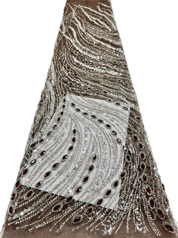 Luxury African Heavy Handmade Beaded Lace Fabric High Quality 5Yards Sequins French Tulle Bead Lace For Wedding Party
Luxury African Heavy Handmade Beaded Lace Fabric High Quality 5Yards Sequins French Tulle Bead Lace For Wedding Party