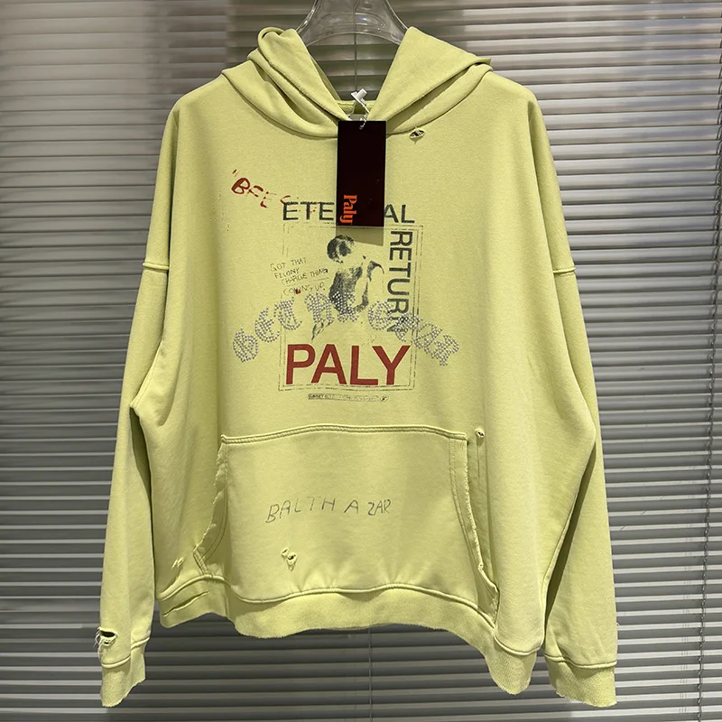 Худи PALY с эффектом потертости и рваными элементами в стиле Харадзюку, осенняя коллекция, стильная универсальная уличная одежда для мужчин и женщин
Худи PALY с эффектом потертости и рваными элементами в стиле Харадзюку, осенняя коллекция, стильная универсальная уличная одежда для мужчин и женщин