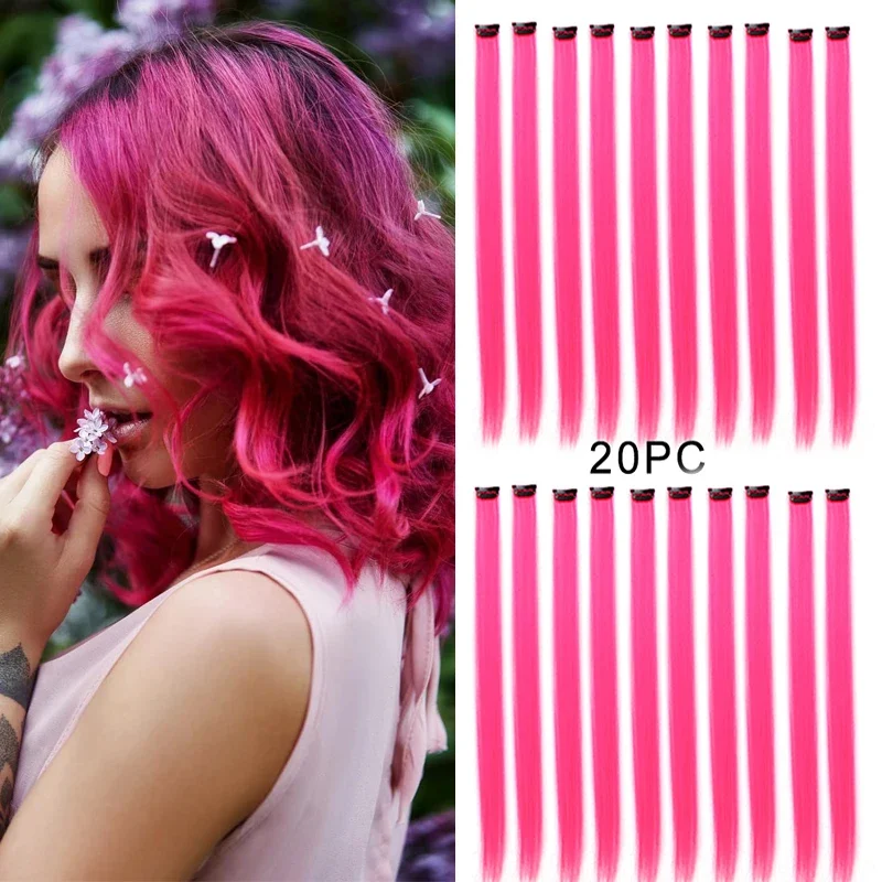 20 Pieces Colored Synthetic Hair Extensions With Clips Heat Resistant 22InchStraight Hair Extensions Colored Hair Clip
20 Pieces Colored Synthetic Hair Extensions With Clips Heat Resistant 22InchStraight Hair Extensions Colored Hair Clip