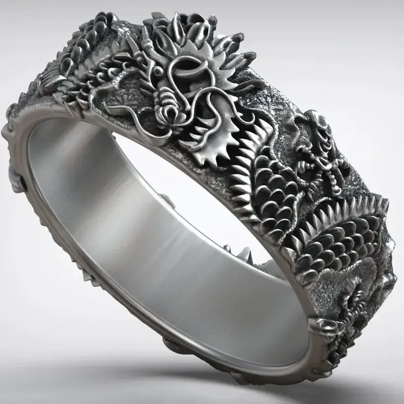8g Chinese Dragon Tattoo Style Pattern Wedding Band Couple Ring Customized 925 Solid Sterling Silver Rings Many Sizes 7-13
8g Chinese Dragon Tattoo Style Pattern Wedding Band Couple Ring Customized 925 Solid Sterling Silver Rings Many Sizes 7-13