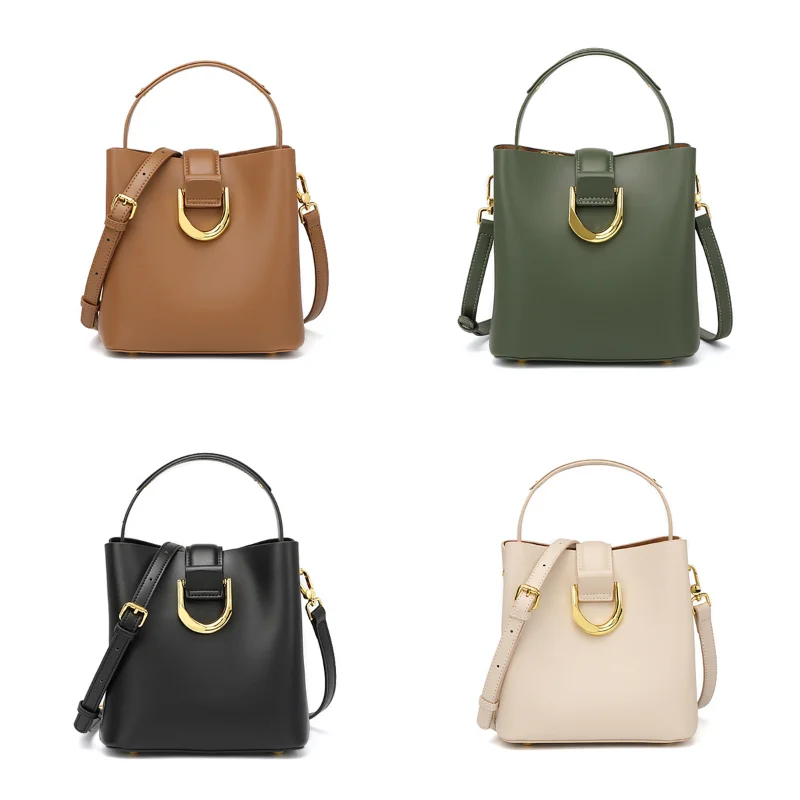 Autumn Winter Simple Genuine Leather Bucket Bag Solid High Quality Crossbody Bag for Women Female Commuting Handbag Shoulder Bag
Autumn Winter Simple Genuine Leather Bucket Bag Solid High Quality Crossbody Bag for Women Female Commuting Handbag Shoulder Bag