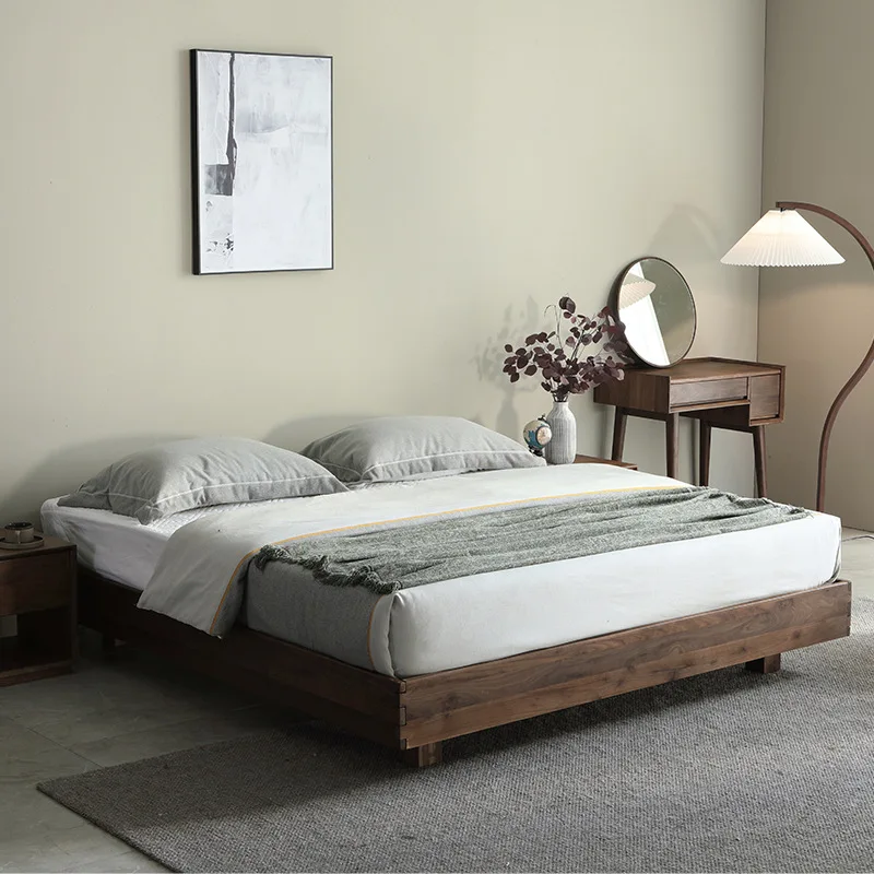 Black walnut solid wood tatami headless bed small apartment bed frame no back short bed
Black walnut solid wood tatami headless bed small apartment bed frame no back short bed