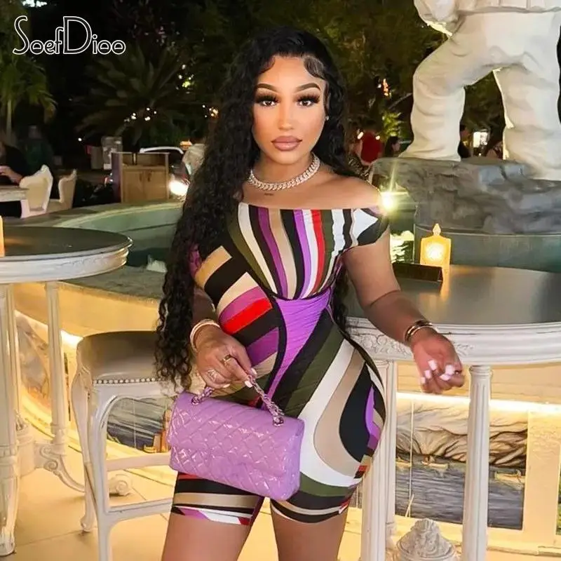 Soefdioo Women Colorful Striped Print Slash Neck Short Sleeve Bodycon Playsuits 2025 Y2K Streetwear Active Fitness Sportswear
Soefdioo Women Colorful Striped Print Slash Neck Short Sleeve Bodycon Playsuits 2025 Y2K Streetwear Active Fitness Sportswear