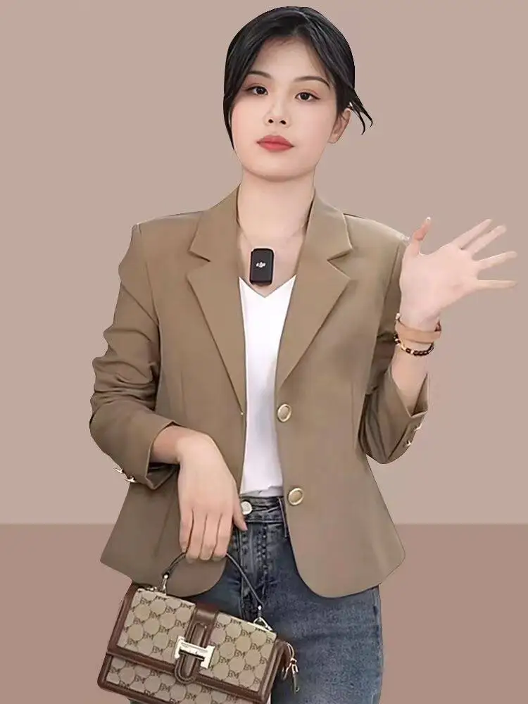 Elegant Short Tailored Jacket Women's Spring Autumn Thin New Fashion Korean Style Slim Fit Button up Top
Elegant Short Tailored Jacket Women's Spring Autumn Thin New Fashion Korean Style Slim Fit Button up Top