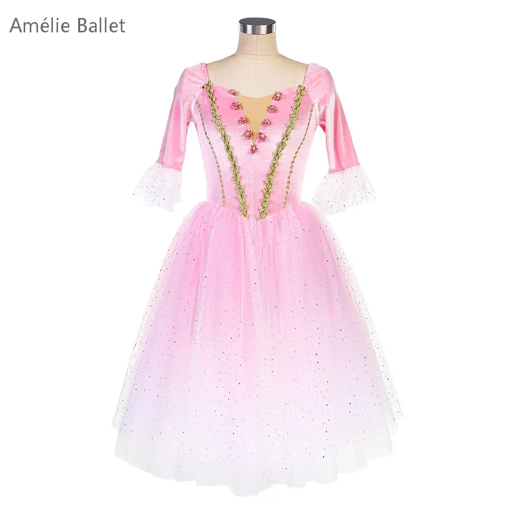 25049 New Ballet Costumes Mid-Sleeves Pink Velvet Bodice Romantic Long Ballet Tutu Adult Girls Ballet Performance Dance Costumes
25049 New Ballet Costumes Mid-Sleeves Pink Velvet Bodice Romantic Long Ballet Tutu Adult Girls Ballet Performance Dance Costumes