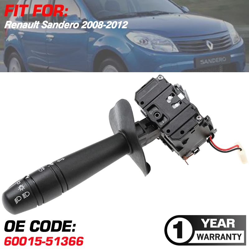 1x Car Turn Signal Headlight Switch For Renault Sandero 2008-2012 2011 2010 2009 60015-51366 60015-51611 251603 93198618 4449397
1x Car Turn Signal Headlight Switch For Renault Sandero 2008-2012 2011 2010 2009 60015-51366 60015-51611 251603 93198618 4449397