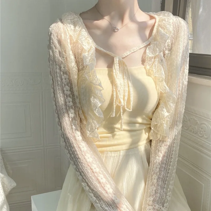 Short Lace Cardigan Coat 2025 New Wear Sun-protective Clothing Female Shawl Summer with Skirt Top
Short Lace Cardigan Coat 2025 New Wear Sun-protective Clothing Female Shawl Summer with Skirt Top
