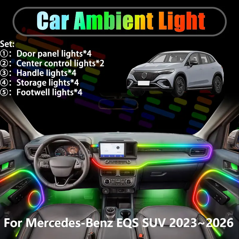 For Mercedes-Benz EQS SUV 2023~2026 X296 2/18 in 1 Car ambient lighting Led trunk interior led lights USB RGB Ensemble Streamer
For Mercedes-Benz EQS SUV 2023~2026 X296 2/18 in 1 Car ambient lighting Led trunk interior led lights USB RGB Ensemble Streamer