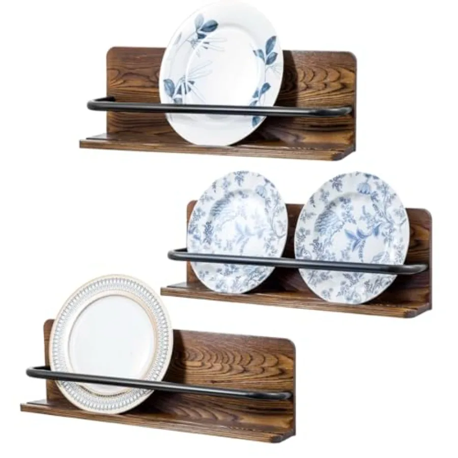 Plate Wall Hangers for Display Set of 3 Wall Mounted Plate Rack for 6 to 10 Inch Plates Decorative Wood Stand Shelf and Black M
Plate Wall Hangers for Display Set of 3 Wall Mounted Plate Rack for 6 to 10 Inch Plates Decorative Wood Stand Shelf and Black M