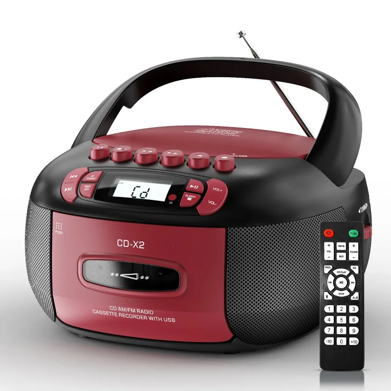 All-in-One CD Boombox, Portable Cassette & CD Player with Bluetooth, Recording, FM Radio & Built-in Speakers for Home & Travel
All-in-One CD Boombox, Portable Cassette & CD Player with Bluetooth, Recording, FM Radio & Built-in Speakers for Home & Travel