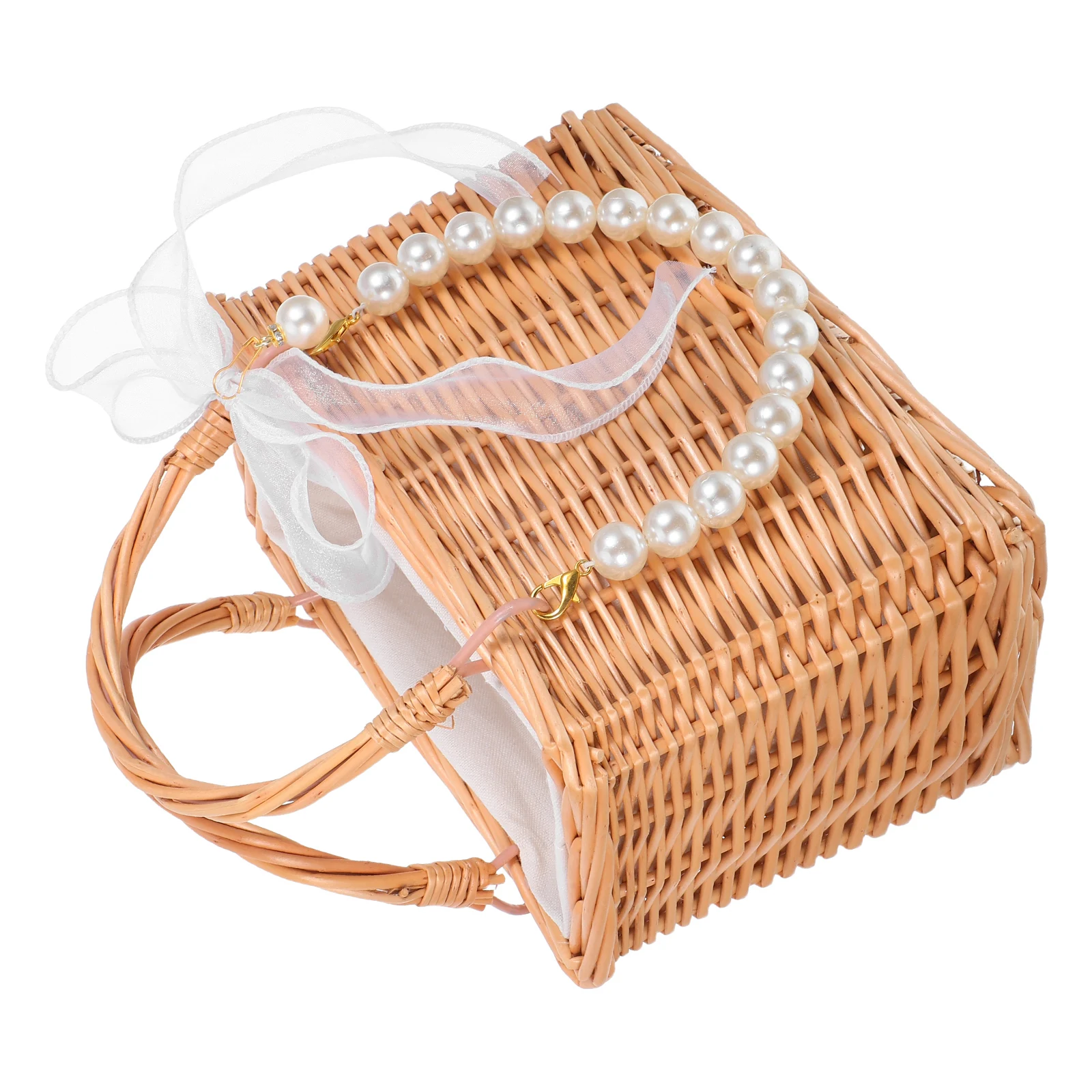 Pearl Flower Basket Handheld Bride Purse Wedding Day Girl Cloth Dinner Party Willow Braided Storage Decorative Multipurpose
Pearl Flower Basket Handheld Bride Purse Wedding Day Girl Cloth Dinner Party Willow Braided Storage Decorative Multipurpose