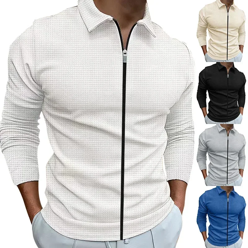New Jacket Men's Lapel Zipper Cardigan Coat Fashionable Wild Autumn Solid Color Temperament Slim Tops Men Clothing Jackets
New Jacket Men's Lapel Zipper Cardigan Coat Fashionable Wild Autumn Solid Color Temperament Slim Tops Men Clothing Jackets