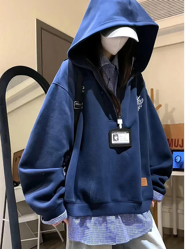 American Retro Hoodie Men's Loose irt Collar Splice Overhead Autumn Couple Outerwear Comfortable Cotton Polyester Blend
American Retro Hoodie Men's Loose irt Collar Splice Overhead Autumn Couple Outerwear Comfortable Cotton Polyester Blend