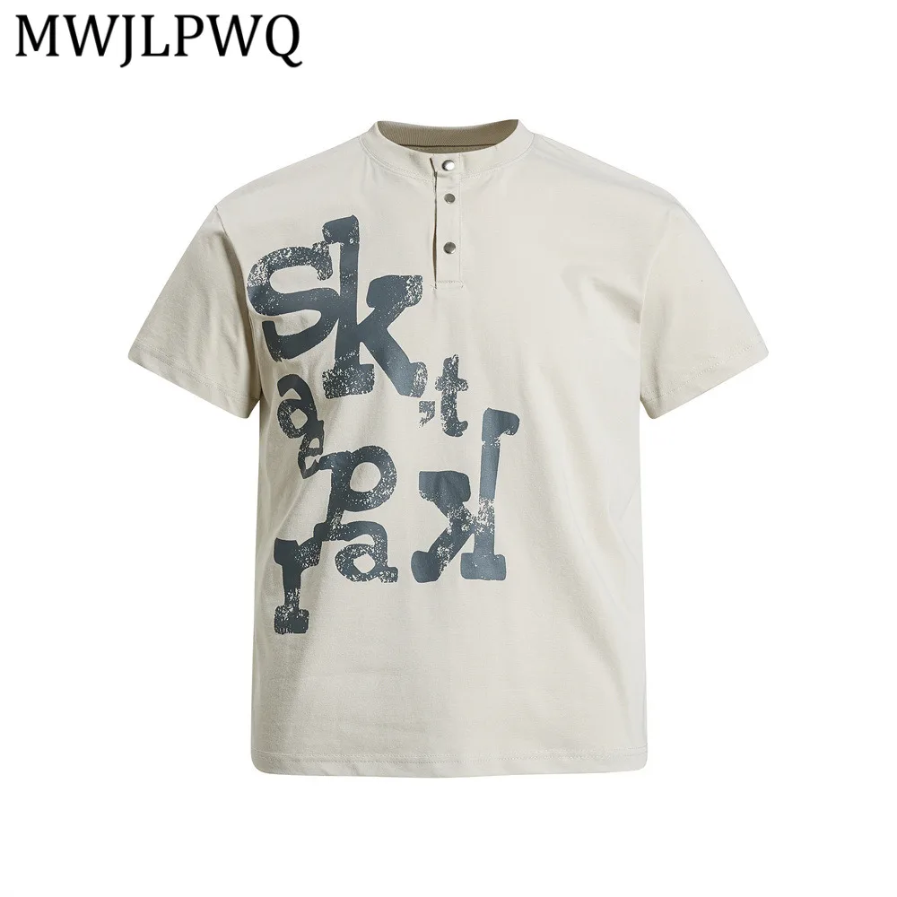 MWJLPWQ Letter Graffiti Print Short-Sleeve T-Shirt Men Summer Hip-Hop Street Casual Buttond Half-Opn Collar Round Neck Top 16247
MWJLPWQ Letter Graffiti Print Short-Sleeve T-Shirt Men Summer Hip-Hop Street Casual Buttond Half-Opn Collar Round Neck Top 16247