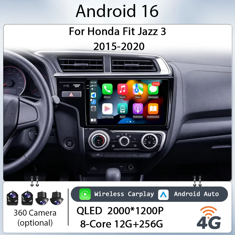 for Honda Fit Jazz 3 2015-2020 9" Android 16 IPS HD Touch Screen Wireless CarPlay GPS Navi BT WiFi DSP Multimedia Kit Audio Unit
for Honda Fit Jazz 3 2015-2020 9" Android 16 IPS HD Touch Screen Wireless CarPlay GPS Navi BT WiFi DSP Multimedia Kit Audio Unit