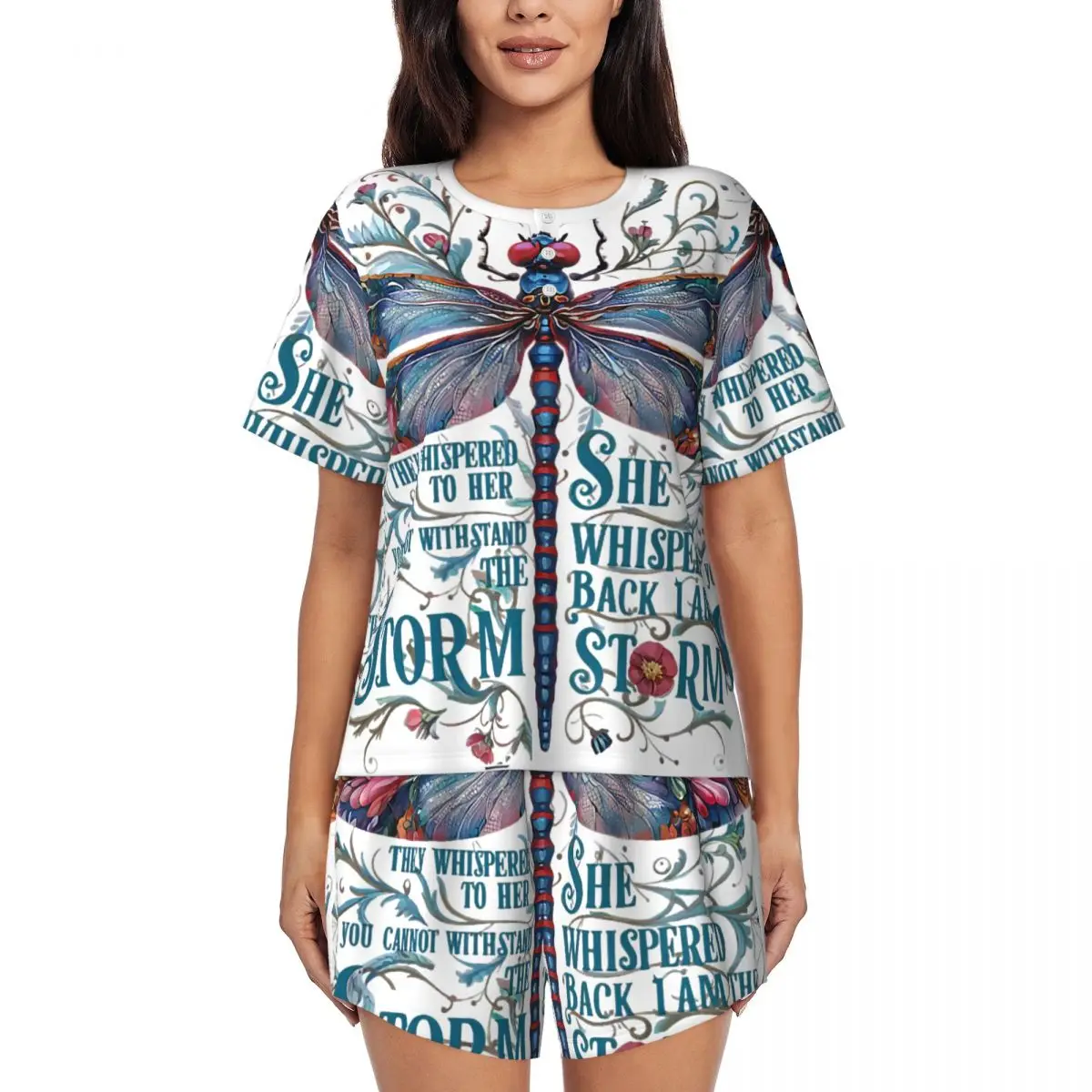 Women Butterfly Dragonfly Pajamas Set Custom Print Two-piece Pj Sets Short Sleeve Sleepwear Loungewear
Women Butterfly Dragonfly Pajamas Set Custom Print Two-piece Pj Sets Short Sleeve Sleepwear Loungewear
