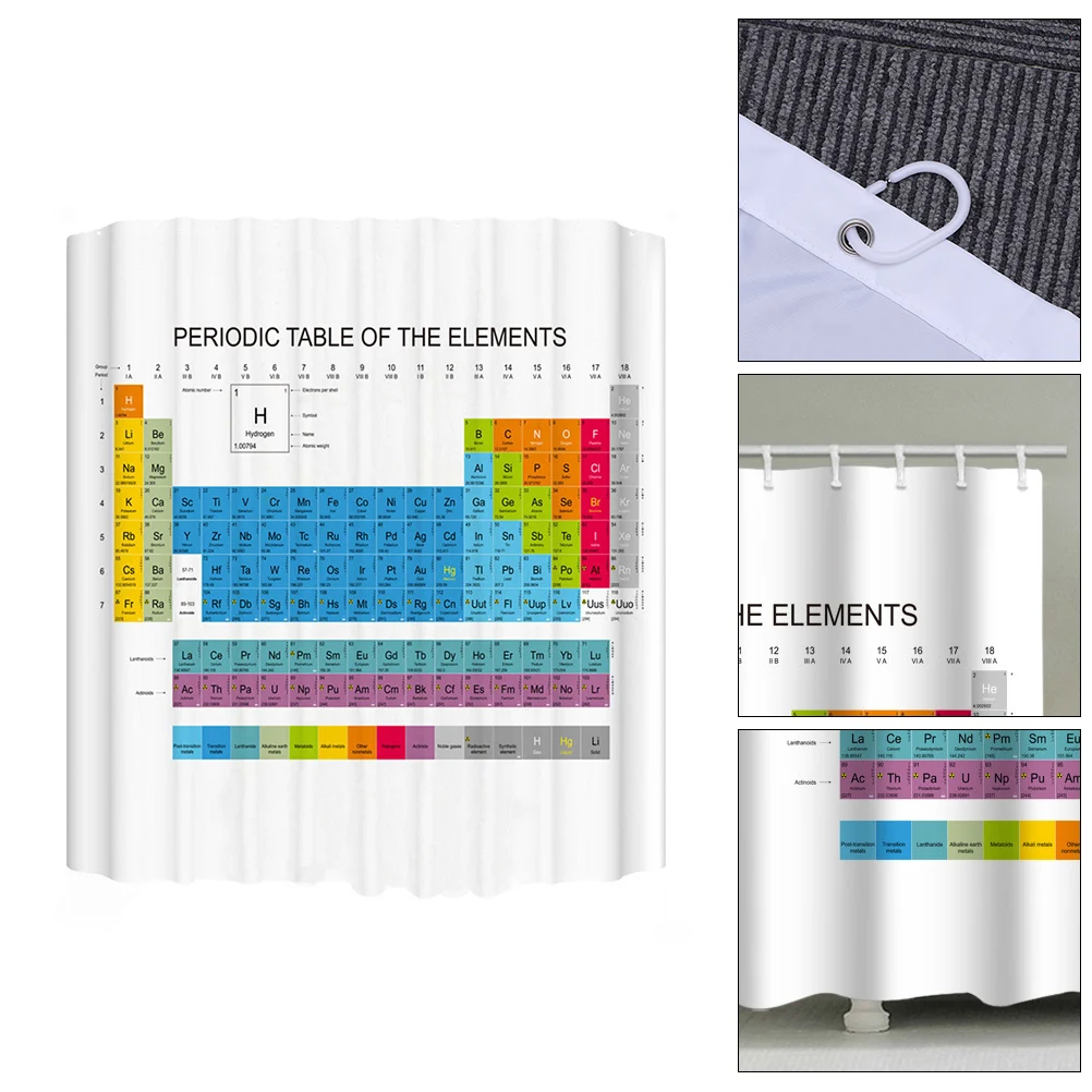 Shower Curtain Polyester Fabric Water Proof Bathroom Curtains Periodic Table Bathtub Private Space Environmental
Shower Curtain Polyester Fabric Water Proof Bathroom Curtains Periodic Table Bathtub Private Space Environmental