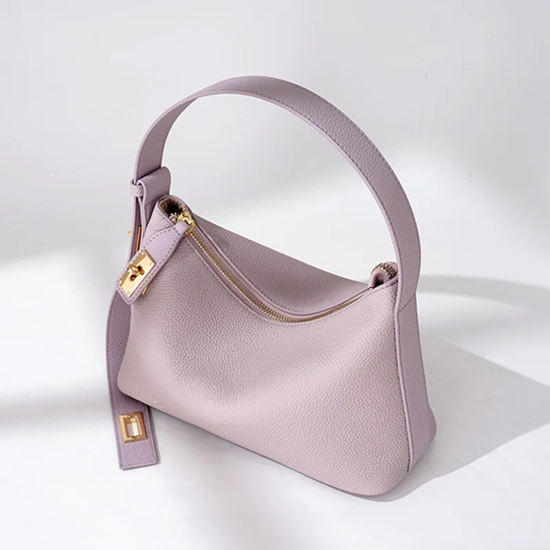 Women's Plain Color Genuine Leather Handbag Fashionable All-match Casual Versatile Trendy Single Shoulder Bag with Lock Design
Women's Plain Color Genuine Leather Handbag Fashionable All-match Casual Versatile Trendy Single Shoulder Bag with Lock Design