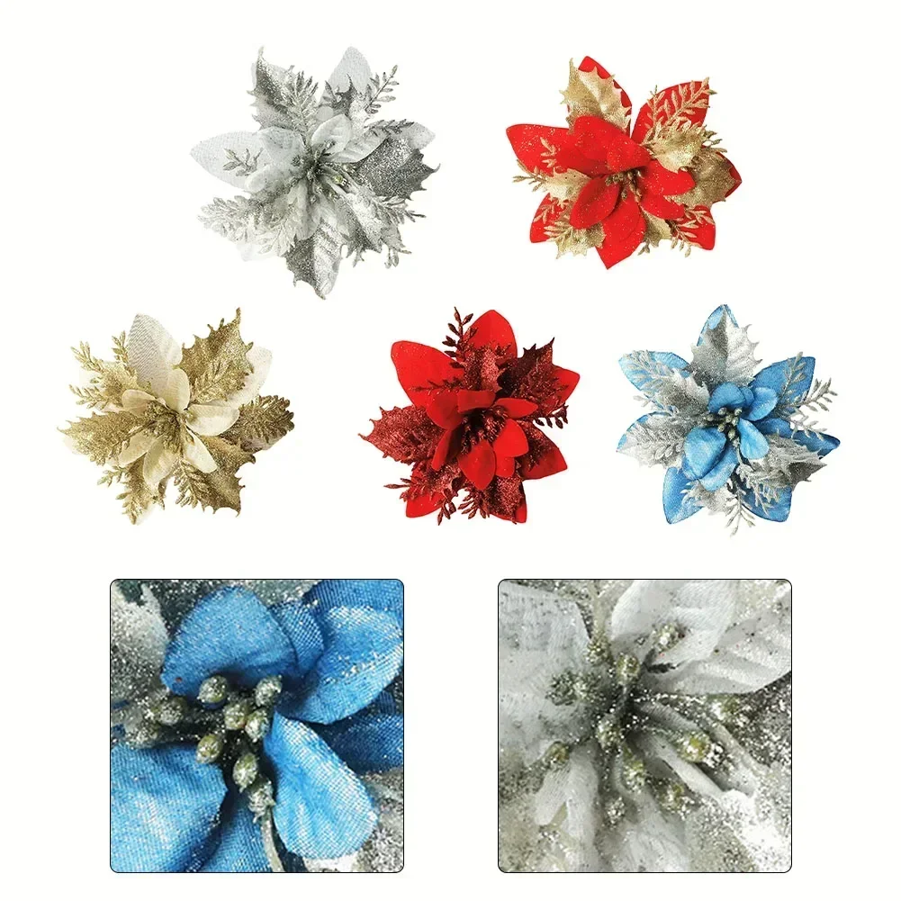 Christmas Flowers Christmas Tree Decorations For Home Fake Glitter Artifical Flowers Xmas Ornaments New Year Decorations
Christmas Flowers Christmas Tree Decorations For Home Fake Glitter Artifical Flowers Xmas Ornaments New Year Decorations