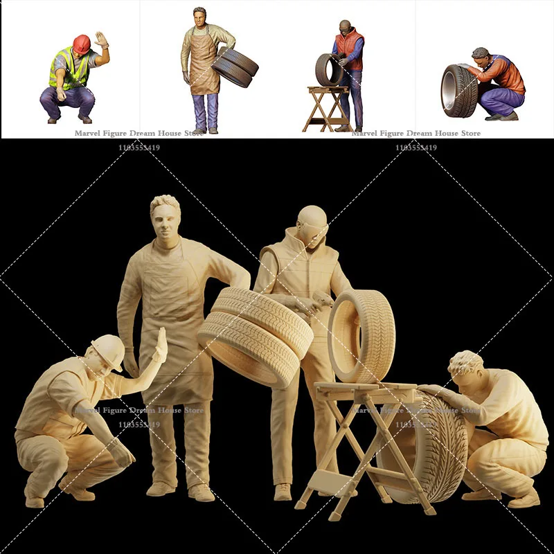 1/64 Scale Miniature Scene Accessory White Model Un-panited Tire Repairman Spray Painter Installation Worker Mini Action Figure
1/64 Scale Miniature Scene Accessory White Model Un-panited Tire Repairman Spray Painter Installation Worker Mini Action Figure