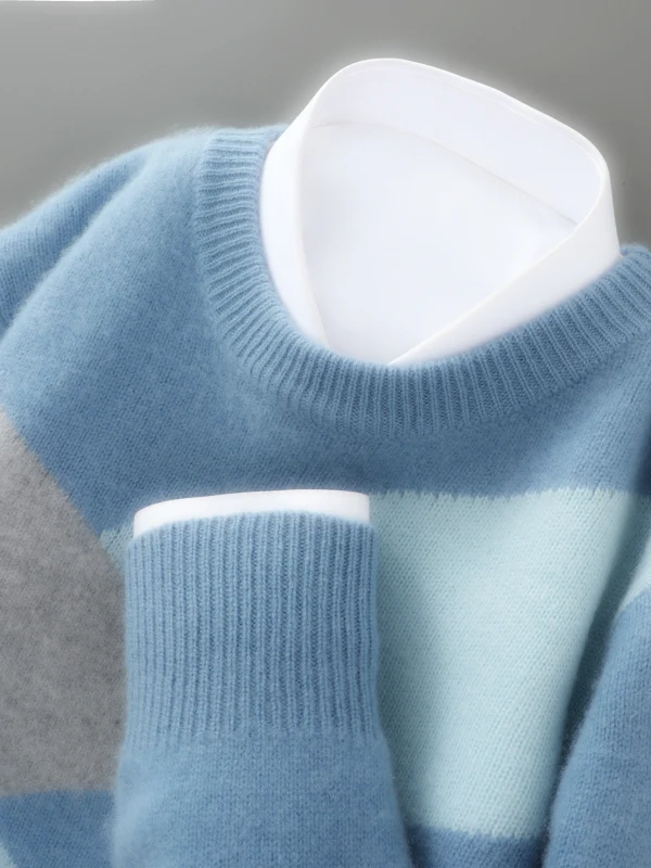 Thiened Camere Вязаный свитер для мужчин, повседневный, большого размера, осень-зима, для отдыха, из чистой шерсти, элитный топ, молодежный цвет, блузка...
Thiened Camere Вязаный свитер для мужчин, повседневный, большого размера, осень-зима, для отдыха, из чистой шерсти, элитный топ, молодежный цвет, блузка...