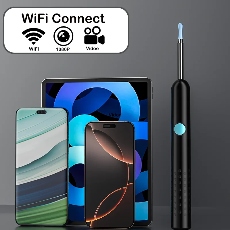 WIFI визуальный инструмент для удаления ушной серы с камерой, светодиодами, камера HD 1080P, эндоскоп, чистка ушей, ухо, уход за здоровьем
WIFI визуальный инструмент для удаления ушной серы с камерой, светодиодами, камера HD 1080P, эндоскоп, чистка ушей, ухо, уход за здоровьем