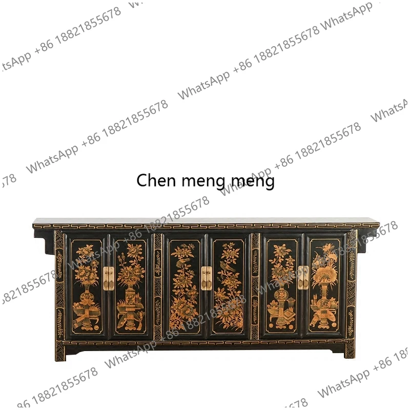 Chinese Handmade Gold-Embossed Solid Wood Six-Door Sideboard Vintage Furniture Elm Wood Antique Long Cabinet Shoe Cabinet
Chinese Handmade Gold-Embossed Solid Wood Six-Door Sideboard Vintage Furniture Elm Wood Antique Long Cabinet Shoe Cabinet