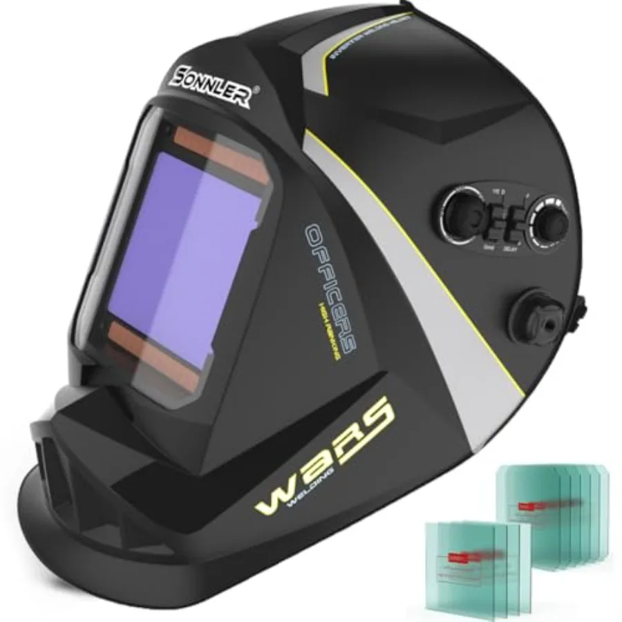 Welding Helmet Auto Darkening, SONNLER Large Viewing 3.94" *3.66"1/1/1/1 True Color Welding Helmet, Solar/Battery Power Welding
Welding Helmet Auto Darkening, SONNLER Large Viewing 3.94" *3.66"1/1/1/1 True Color Welding Helmet, Solar/Battery Power Welding