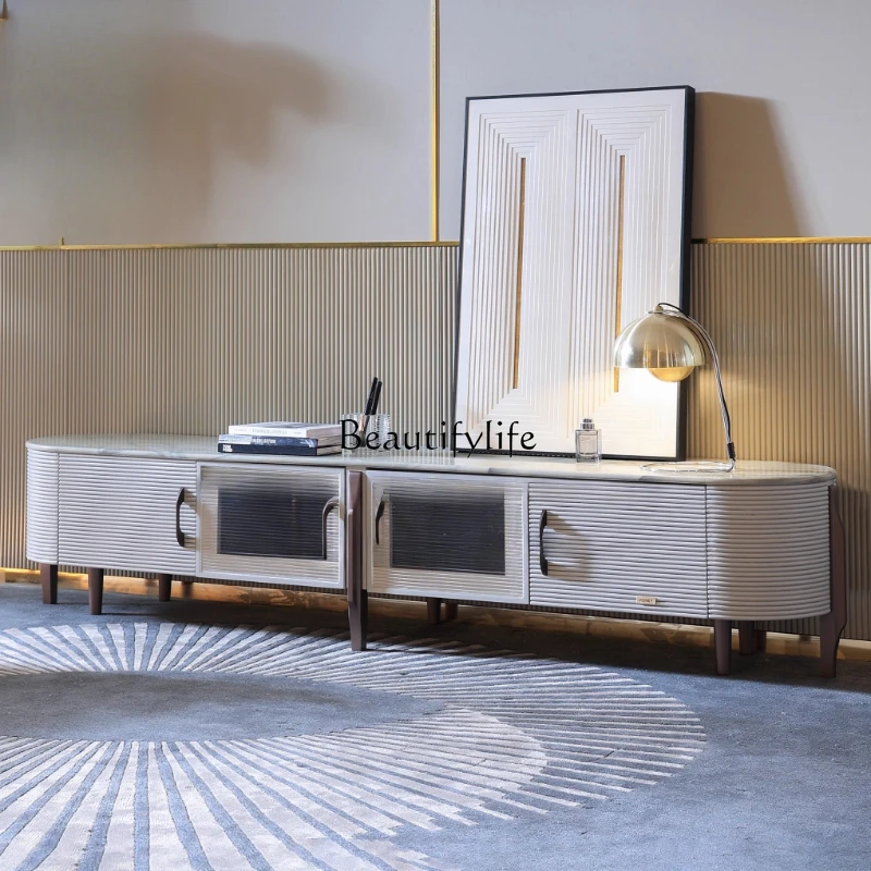 High-end light luxury French villa living room solid wood floor storage TV integrated side cabinet
High-end light luxury French villa living room solid wood floor storage TV integrated side cabinet