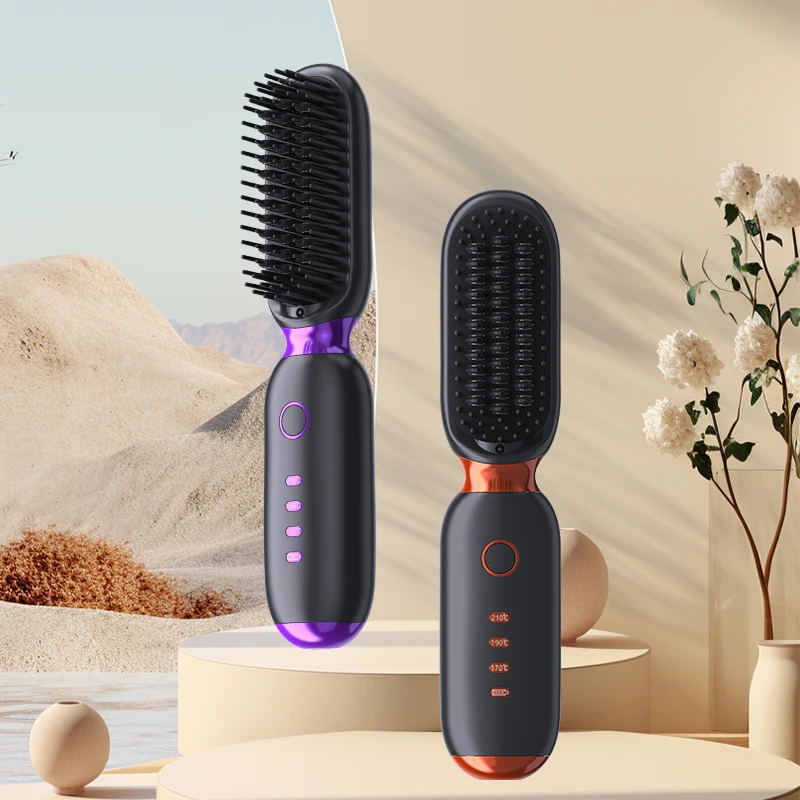 Portable Cordless 2-in-1 Hair Brush Straightener Fast Heating Ceramic Plate Negative Ion for Home Hotel Use USB Power Source
Portable Cordless 2-in-1 Hair Brush Straightener Fast Heating Ceramic Plate Negative Ion for Home Hotel Use USB Power Source