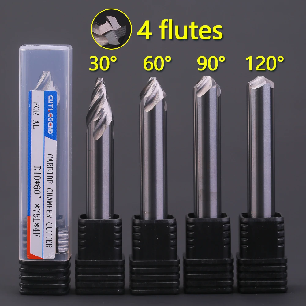 Chamfer Milling Cutter 30 60 90 120 Degree 4 Flutes Carbide Corner Countersink Chamfering Mill Deburring Edges V Groove Router
Chamfer Milling Cutter 30 60 90 120 Degree 4 Flutes Carbide Corner Countersink Chamfering Mill Deburring Edges V Groove Router