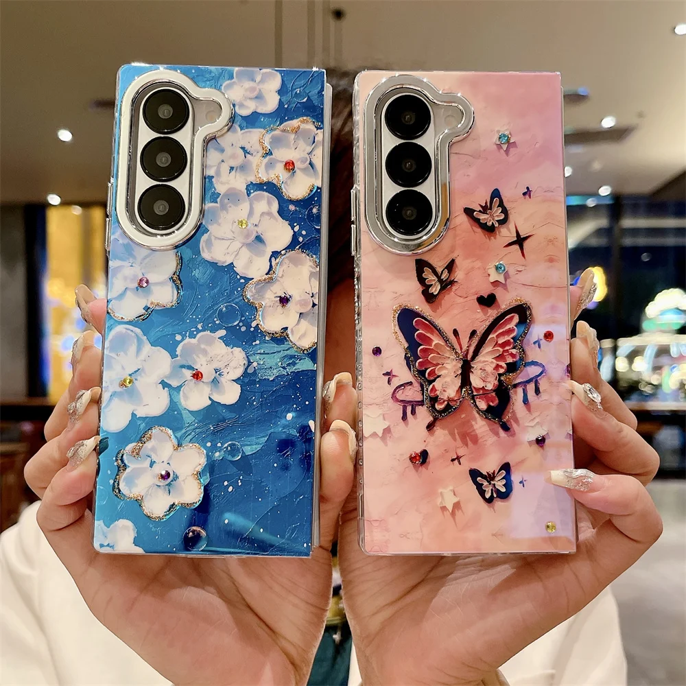 Jewelled Oil Painting Flower Phone Case For Samsung Galaxy Z Fold 6 5G Butterfly Pattern Protection Hard Shell Fold6 Back Cover
Jewelled Oil Painting Flower Phone Case For Samsung Galaxy Z Fold 6 5G Butterfly Pattern Protection Hard Shell Fold6 Back Cover