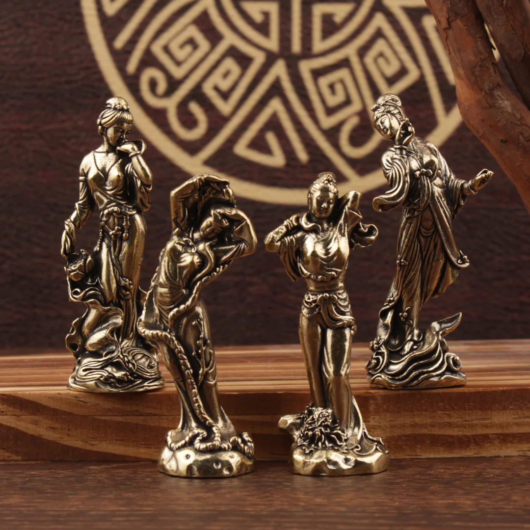 Traditional Chinese Mini Antique brass statues of four beautiful girl desktop ornament figures sculptures handicraft decoration
Traditional Chinese Mini Antique brass statues of four beautiful girl desktop ornament figures sculptures handicraft decoration
