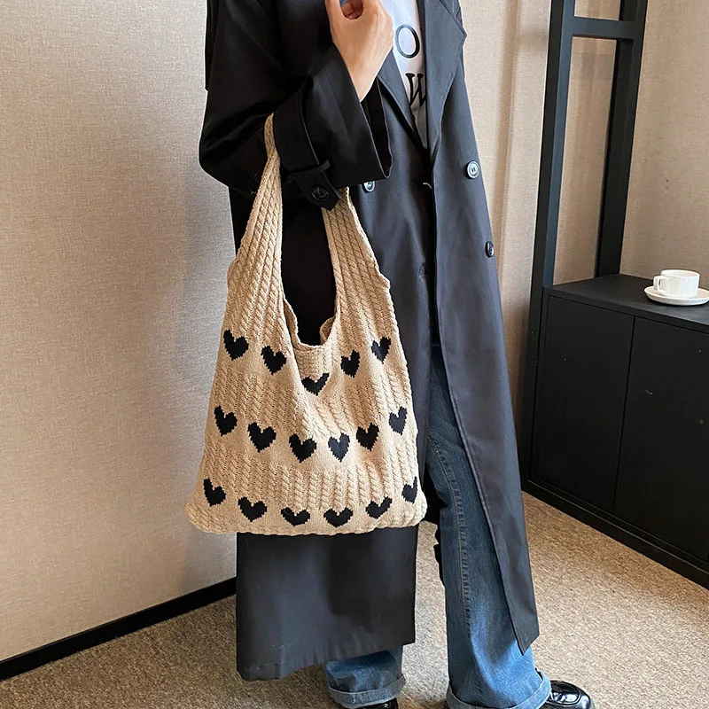 Ladies' New Handbag Korean Dopamine Knitted Artistic Bohemian shoulder bags High-quality Luxury Brand Large Capacity Tote Bag
Ladies' New Handbag Korean Dopamine Knitted Artistic Bohemian shoulder bags High-quality Luxury Brand Large Capacity Tote Bag