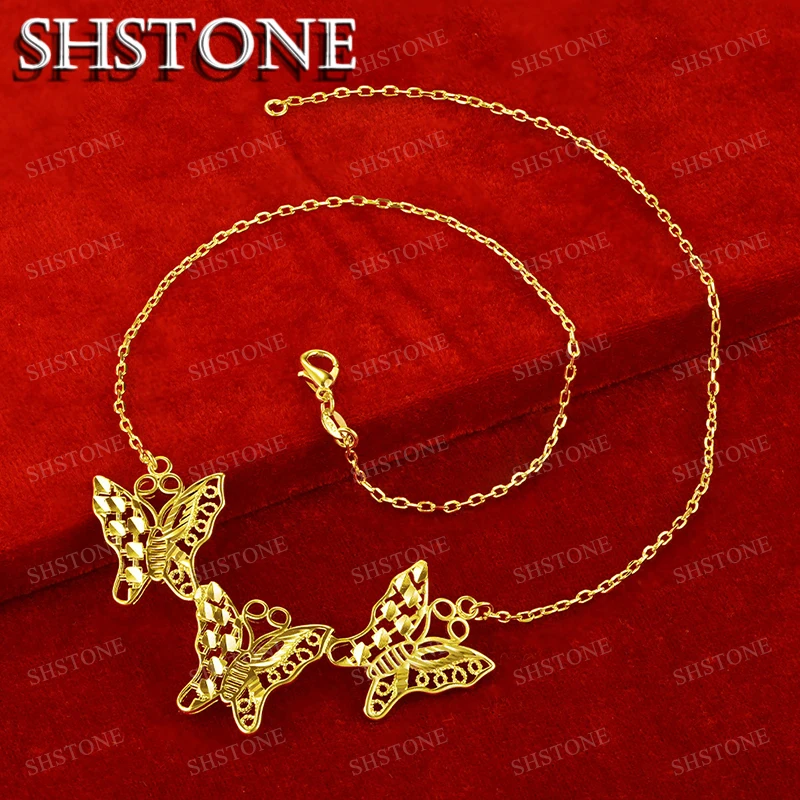 SHSTONE 18K Gold Three Hollow Butterflies Pendant Necklaces For Woman Party Wedding Engagement Fashion Jewelry Birthday Gift
SHSTONE 18K Gold Three Hollow Butterflies Pendant Necklaces For Woman Party Wedding Engagement Fashion Jewelry Birthday Gift