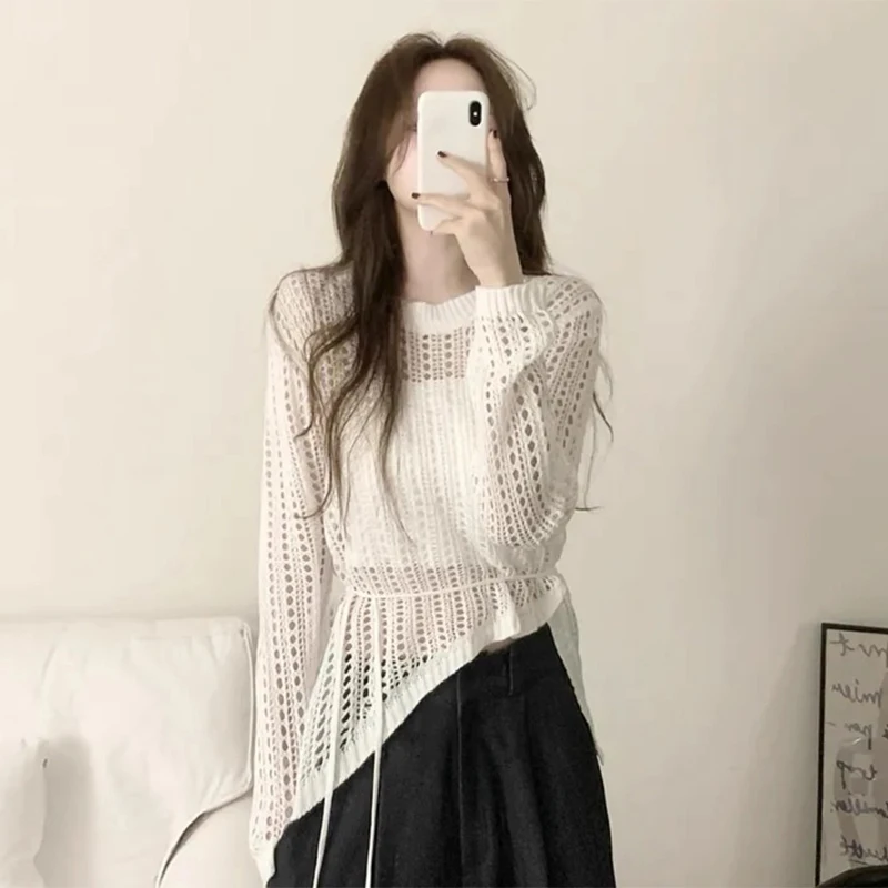 Liangliang Lazy Sle Long Sve трикотажная женская летняя новая маленькая одежда для защиты от солнца с вырезами, прозрачная асимме...
Liangliang Lazy Sle Long Sve трикотажная женская летняя новая маленькая одежда для защиты от солнца с вырезами, прозрачная асимме...
