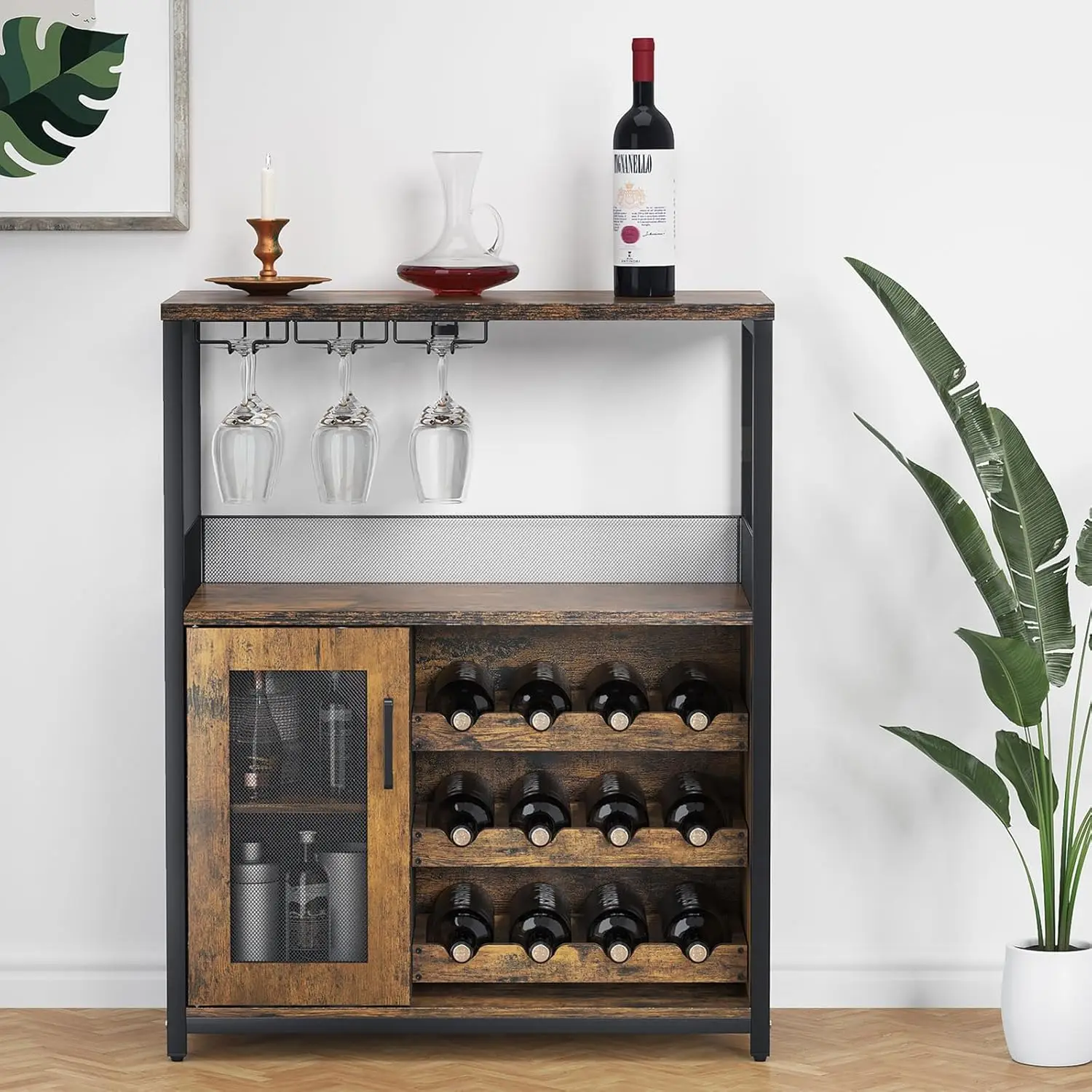 Coffee Wine Bar Cabinet with Storage and Detachable Rack, Farmhouse Sideboard and Buffet Cabinet with Glass Holder and
Coffee Wine Bar Cabinet with Storage and Detachable Rack, Farmhouse Sideboard and Buffet Cabinet with Glass Holder and