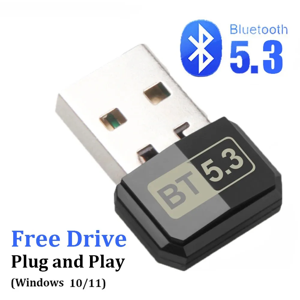 USB Bluetooth 5.3 Adapter Dongle Free Driver 20M Long Range Receiver Transmitter for PC Windows 8.1/10/11 Headphones Speaker
USB Bluetooth 5.3 Adapter Dongle Free Driver 20M Long Range Receiver Transmitter for PC Windows 8.1/10/11 Headphones Speaker