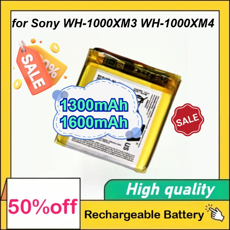 1300mAh 1600mAh Replacement Battery for Sony WH-1000XM3 WH-1000XM4 Wireless Bluetooth Headphones
1300mAh 1600mAh Replacement Battery for Sony WH-1000XM3 WH-1000XM4 Wireless Bluetooth Headphones