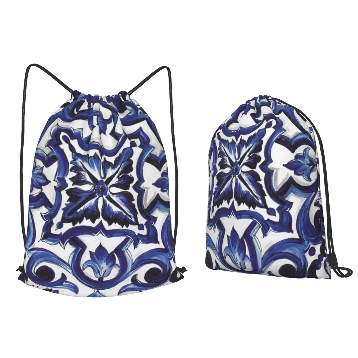 Blue Ornate Floral Mediterranean Sicilian Tile Backpacks Fashion Drawstring Bags Sundries Bag Book Bags for Travel School
Blue Ornate Floral Mediterranean Sicilian Tile Backpacks Fashion Drawstring Bags Sundries Bag Book Bags for Travel School