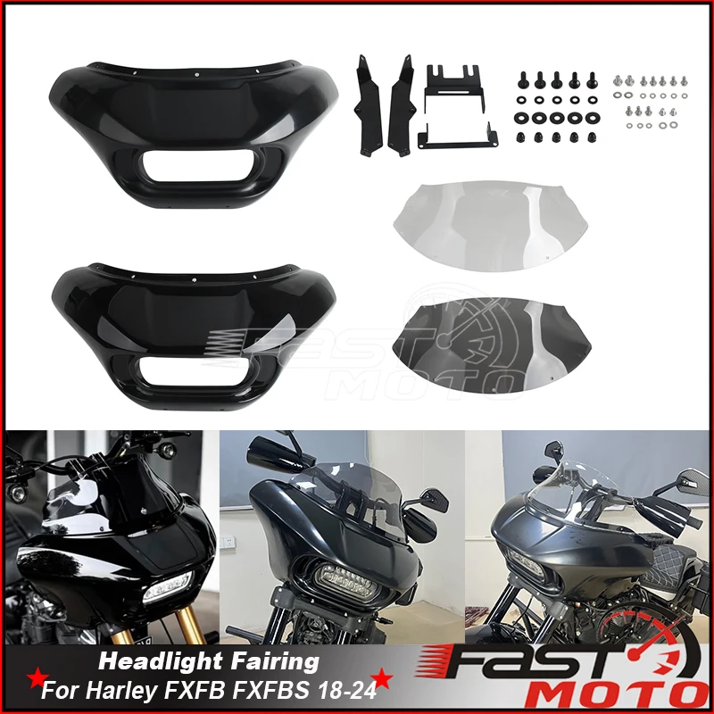 For Harley Softail Fat Bob FXFB FXFBS 18-24 Fat Bob FXFB 2018-19 Front Headlight Fairing Windshield Cowl Mask ABS Plastic Cover
For Harley Softail Fat Bob FXFB FXFBS 18-24 Fat Bob FXFB 2018-19 Front Headlight Fairing Windshield Cowl Mask ABS Plastic Cover