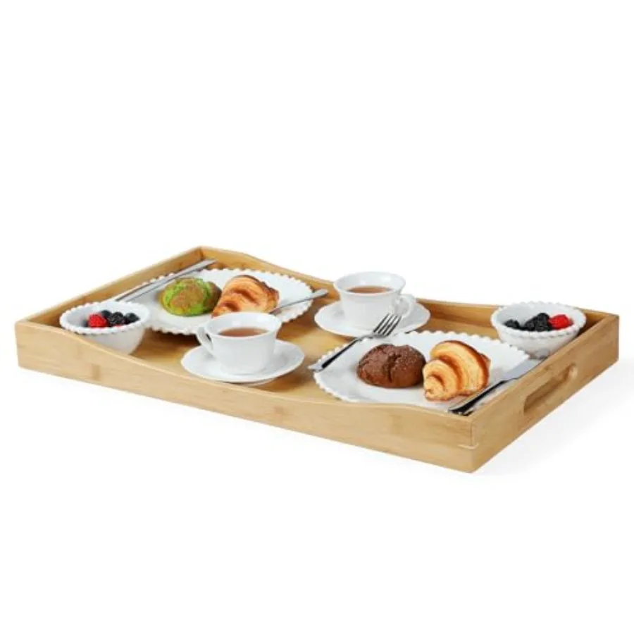 Bamboo Extra Large Ottoman Tray 26 x 15 inches - Wooden Tray for Dining Table and Parties Serving Tray with Handles for Food Ch
Bamboo Extra Large Ottoman Tray 26 x 15 inches - Wooden Tray for Dining Table and Parties Serving Tray with Handles for Food Ch
