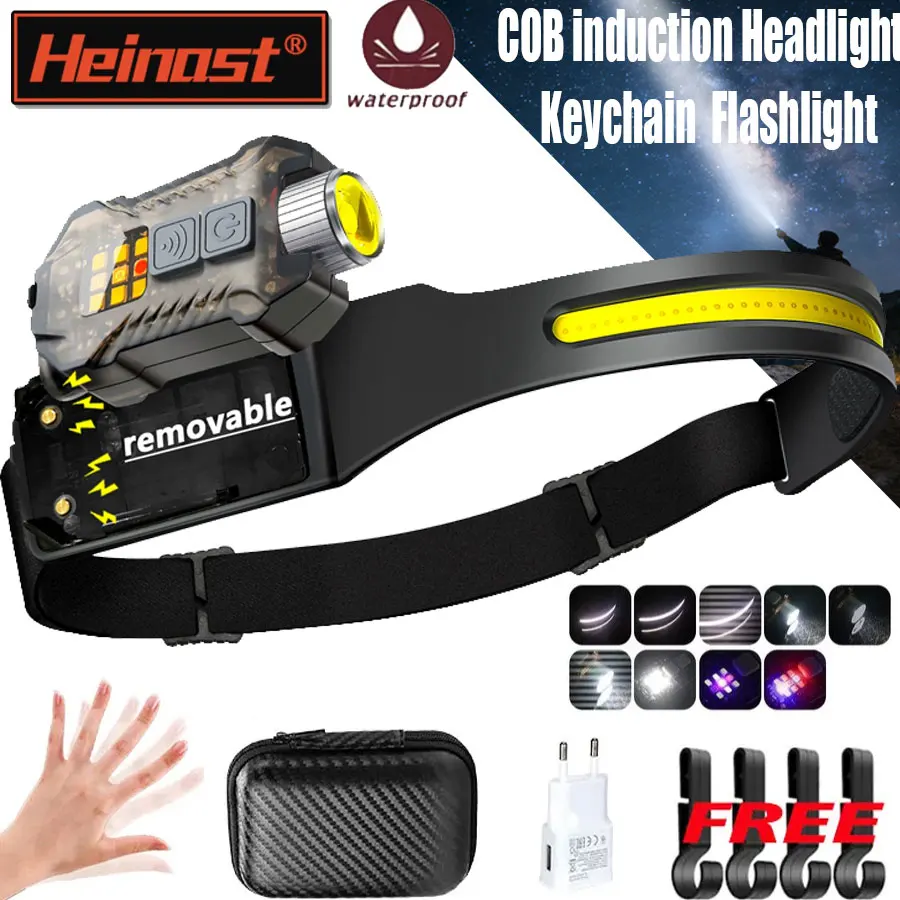 Портативный мощный COB светодиодный налобный фонарик, индукционный налобный фонарь, перезаряжаемый налобный фонарик, водостойкая сенсорная фара
Портативный мощный COB светодиодный налобный фонарик, индукционный налобный фонарь, перезаряжаемый налобный фонарик, водостойкая сенсорная фара