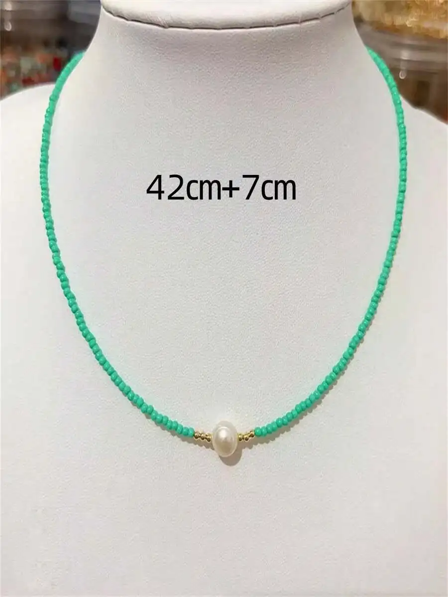 Bohemian Style Turquoise Beaded Necklace With Freshwater Pearl Pendant For Women
Bohemian Style Turquoise Beaded Necklace With Freshwater Pearl Pendant For Women