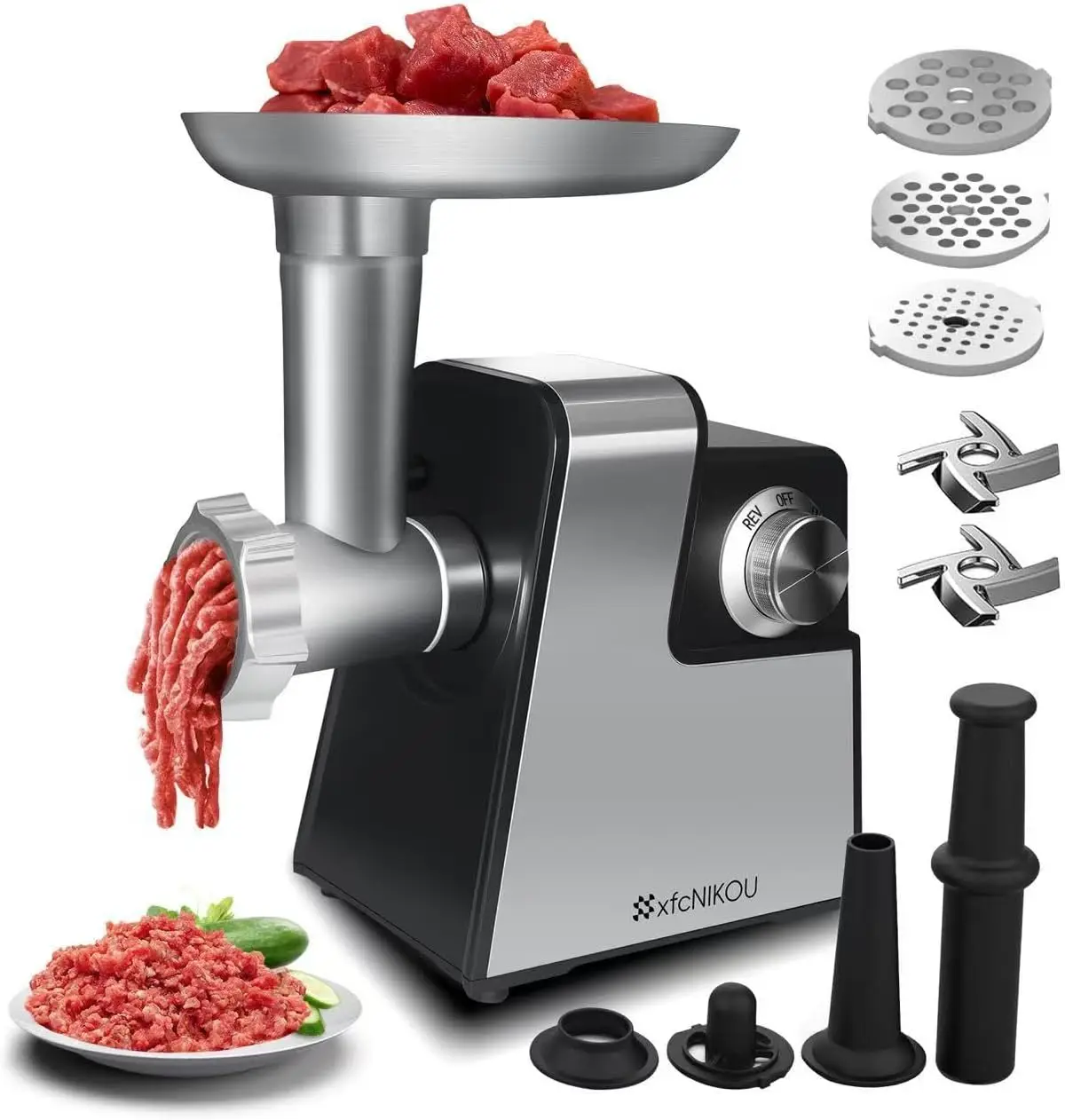 2800W Meat Grinder, Stainless Steel Mincer with 3 Plates, Sausage & Kubbe Kit
2800W Meat Grinder, Stainless Steel Mincer with 3 Plates, Sausage & Kubbe Kit