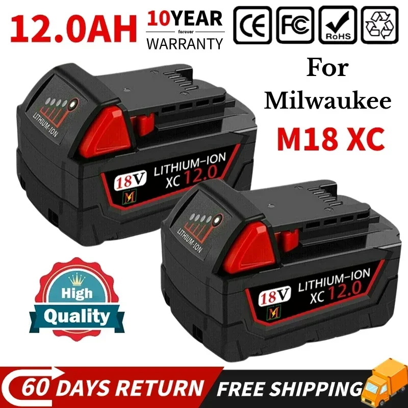 18V for Milwaukee M18 XC Replacement Lithium Battery 48-11-1850 48-11-1840 48-11-1820 48-11-1860 2604-22 2604-20 2708-22
18V for Milwaukee M18 XC Replacement Lithium Battery 48-11-1850 48-11-1840 48-11-1820 48-11-1860 2604-22 2604-20 2708-22